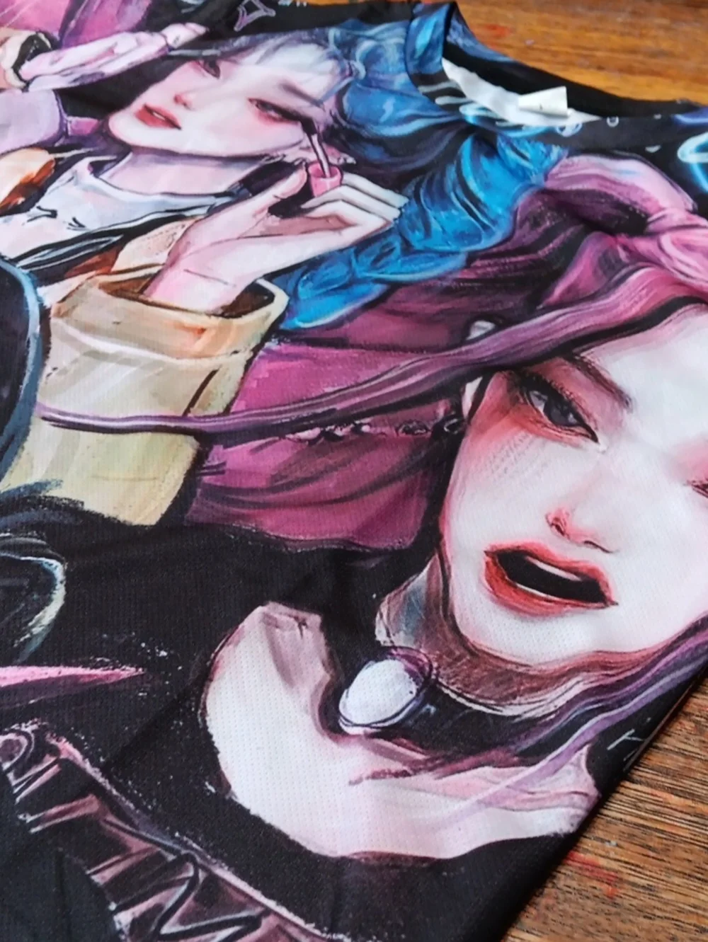 Graphic Anime Portrait Tee — Multicolor Faces Demon Hunters .